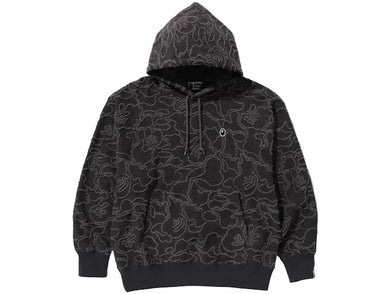 BAPE Neon Camo Jacquard Relaxed Fit Pullover Hoodie Black
