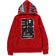 Load image into Gallery viewer, BAPE 30th Anniversary Line Camo Shark Full Zip Hoodie Red