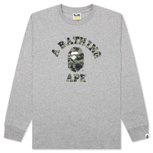 Load image into Gallery viewer, BAPE 1st Camo College L/S Tee Grey/Green