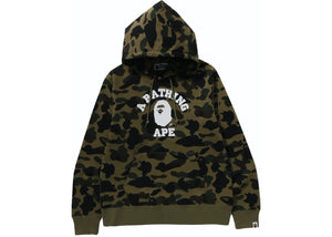 BAPE 1st Camo College Pullover Hoodie (FW21) Green