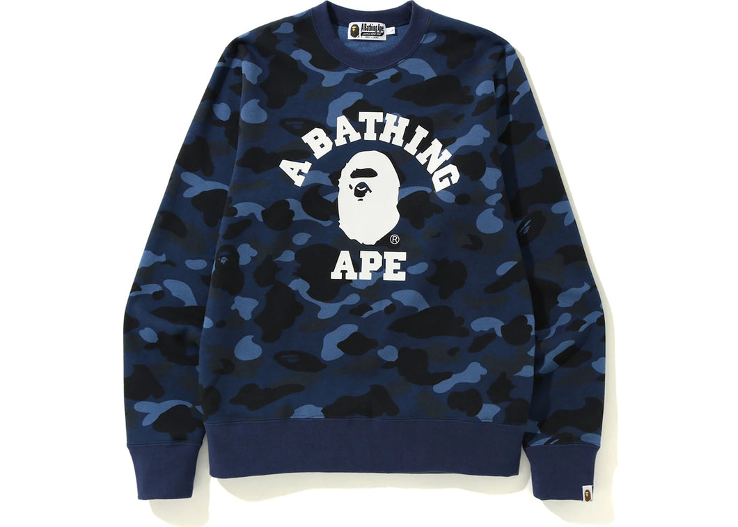 BAPE Color Camo College Crewneck Blue