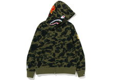 Load image into Gallery viewer, BAPE PONR 1st Camo Shark Full Zip Hoodie Green