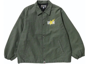 BAPE x Union Pigment Dyed Coach Jacket Olivedrab