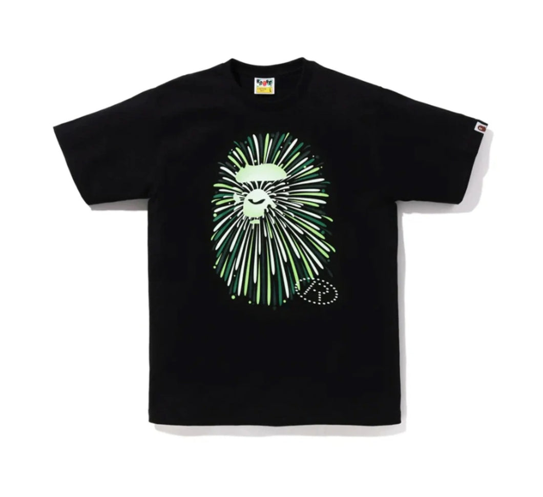 BAPE Ape Head Firework Tee Black/Green