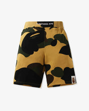 Load image into Gallery viewer, Bape Giant 1ST Camo Wide Fit Sweat Shorts Yellow