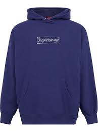 Supreme Kaws chalk logo hoodie - WASHED NAVY